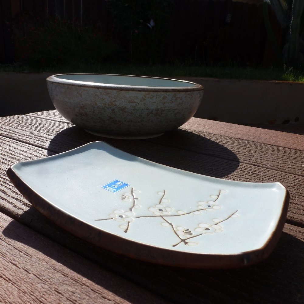 Floral Japanese Ceramic bowl and plate set